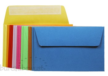 gekleurde mini-envelop recycled, 9 x 14 cm, 16 stuks assorti